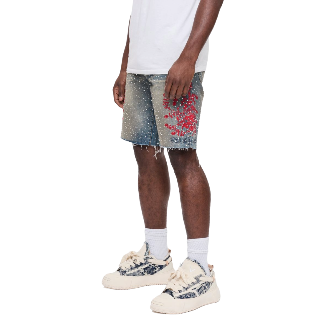 VALABASAS "WRITTEN" DENIM SHORTS - BLUE