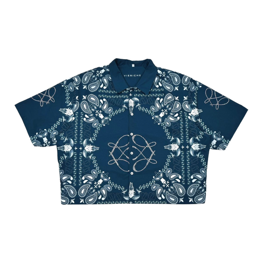 VR REVERSIBLE 'PAISLEY' SHIRT - NAVY