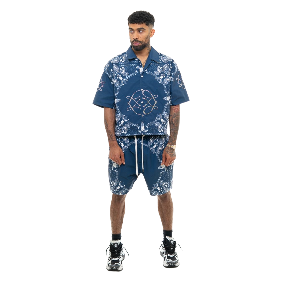VR REVERSIBLE 'PAISLEY' SHORTS - NAVY