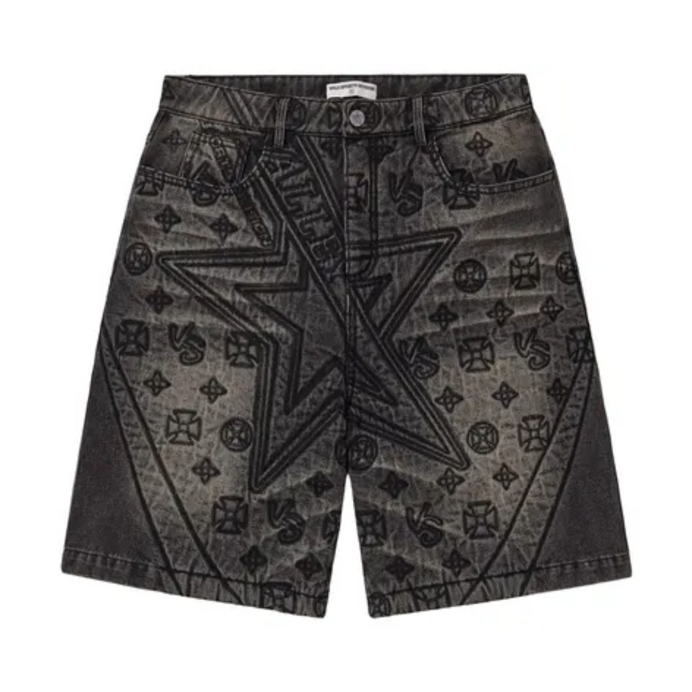 VALE SPADE DENIM JORTS - BLACK
