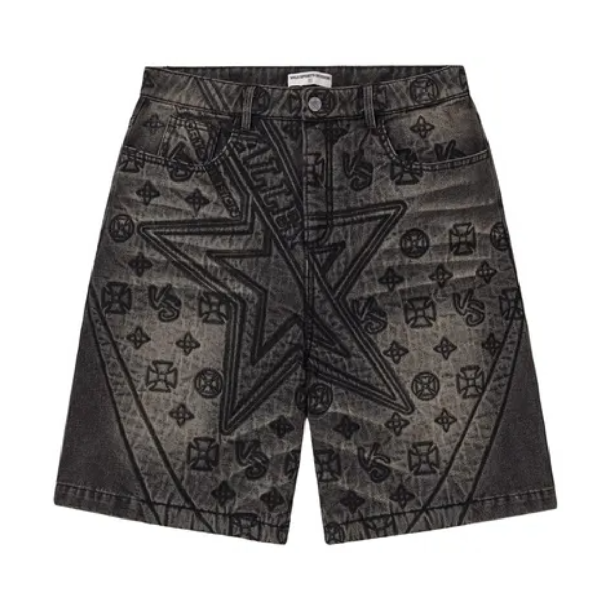VALE SPADE DENIM JORTS - BLACK
