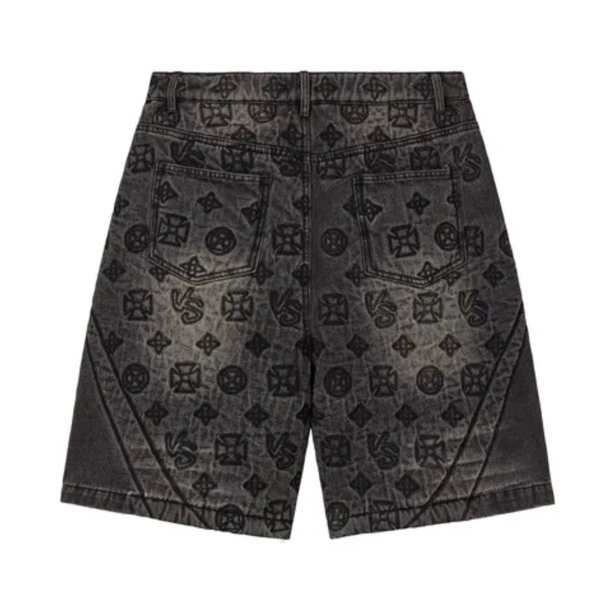 VALE SPADE DENIM JORTS - BLACK