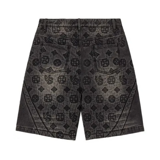 VALE SPADE DENIM JORTS - BLACK