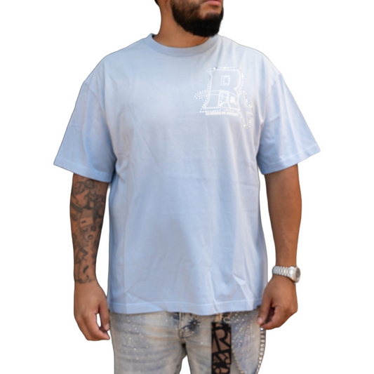 RVR 'LOGO' RHINESTONE TEE - BLUE