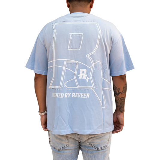 RVR 'LOGO' RHINESTONE TEE - BLUE