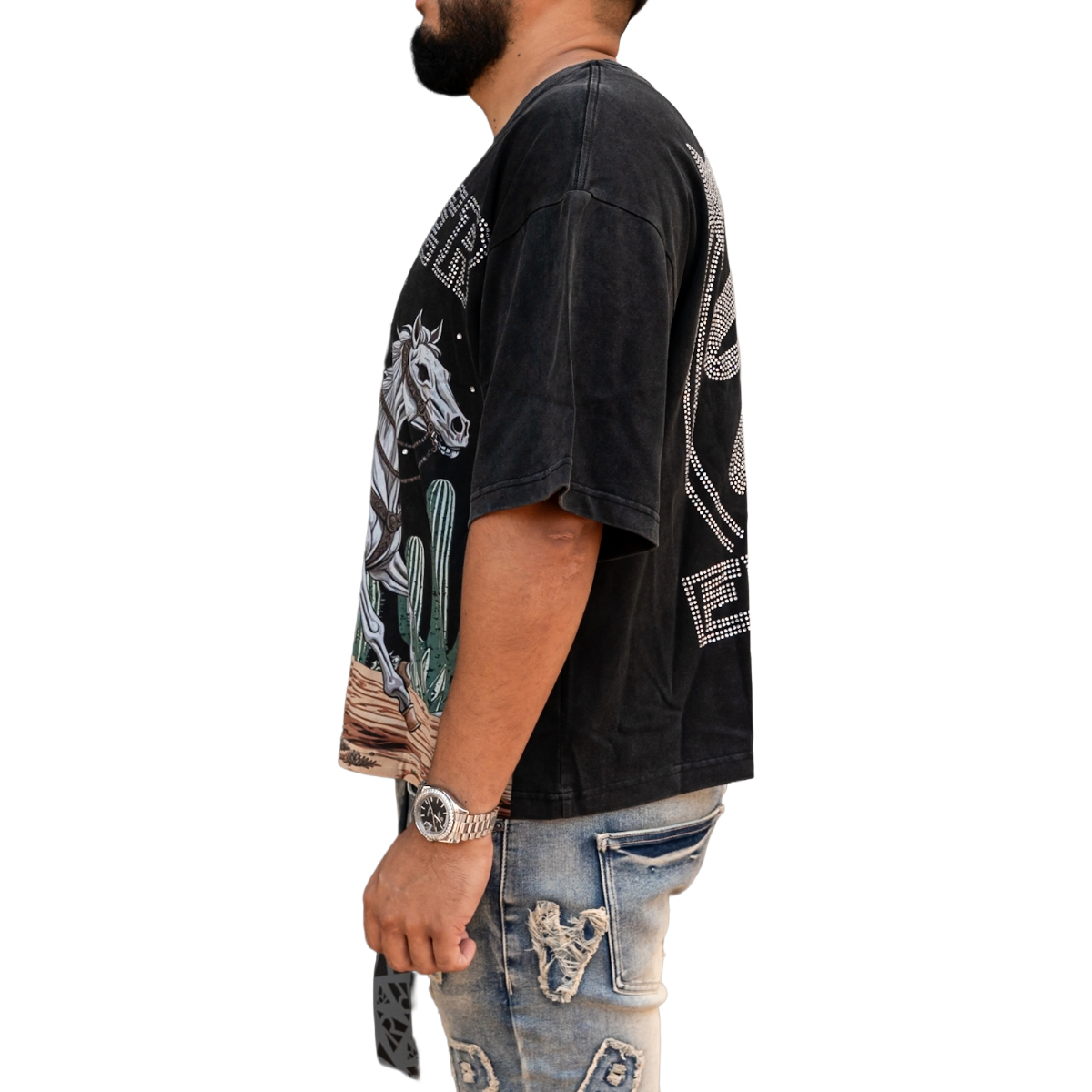 RVR 'COWBOY' TEE - BLACK