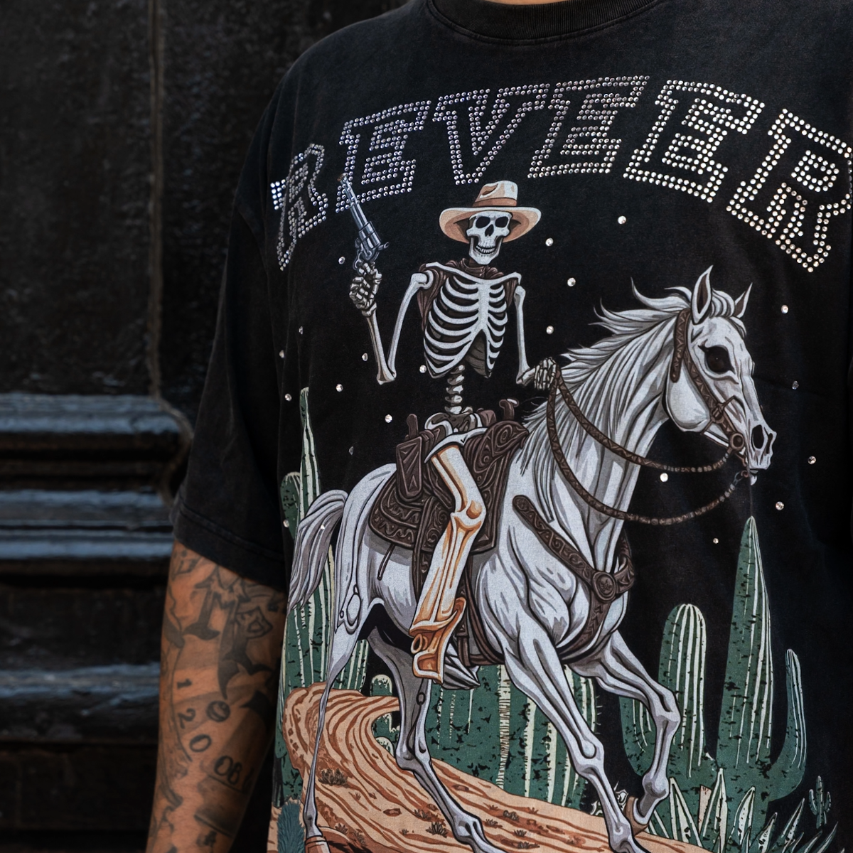 RVR 'COWBOY' TEE - BLACK