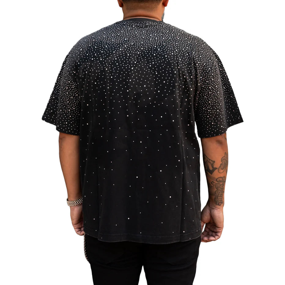 RVR 'RHINESTONE' WASHED TEE (BLK)