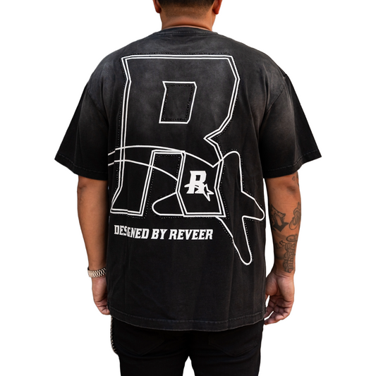 RVR 'LOGO' RHINESTONE TEE - BLACK