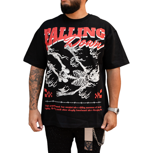 RVR 'FALLING DOWN' TEE - BLACK