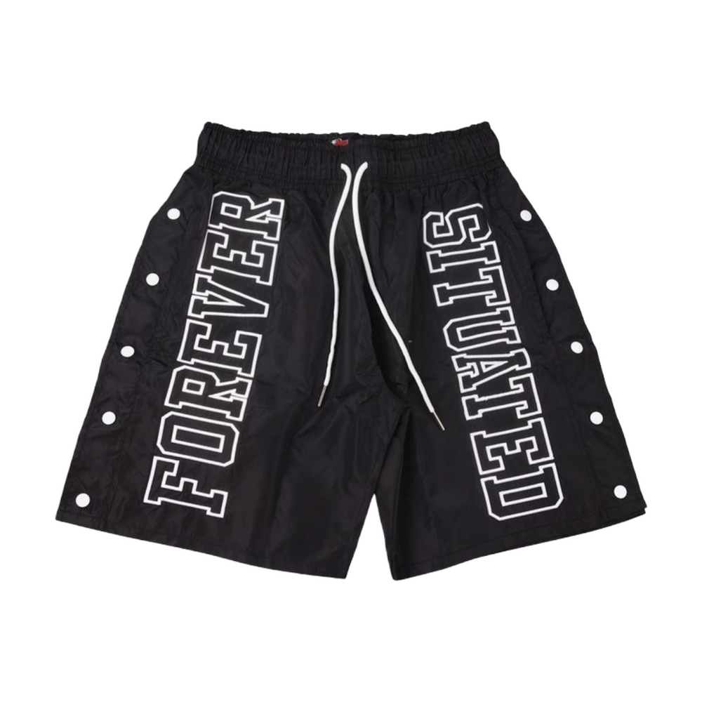 FOREVER SITUATED NYLON SHORTS - BLACK