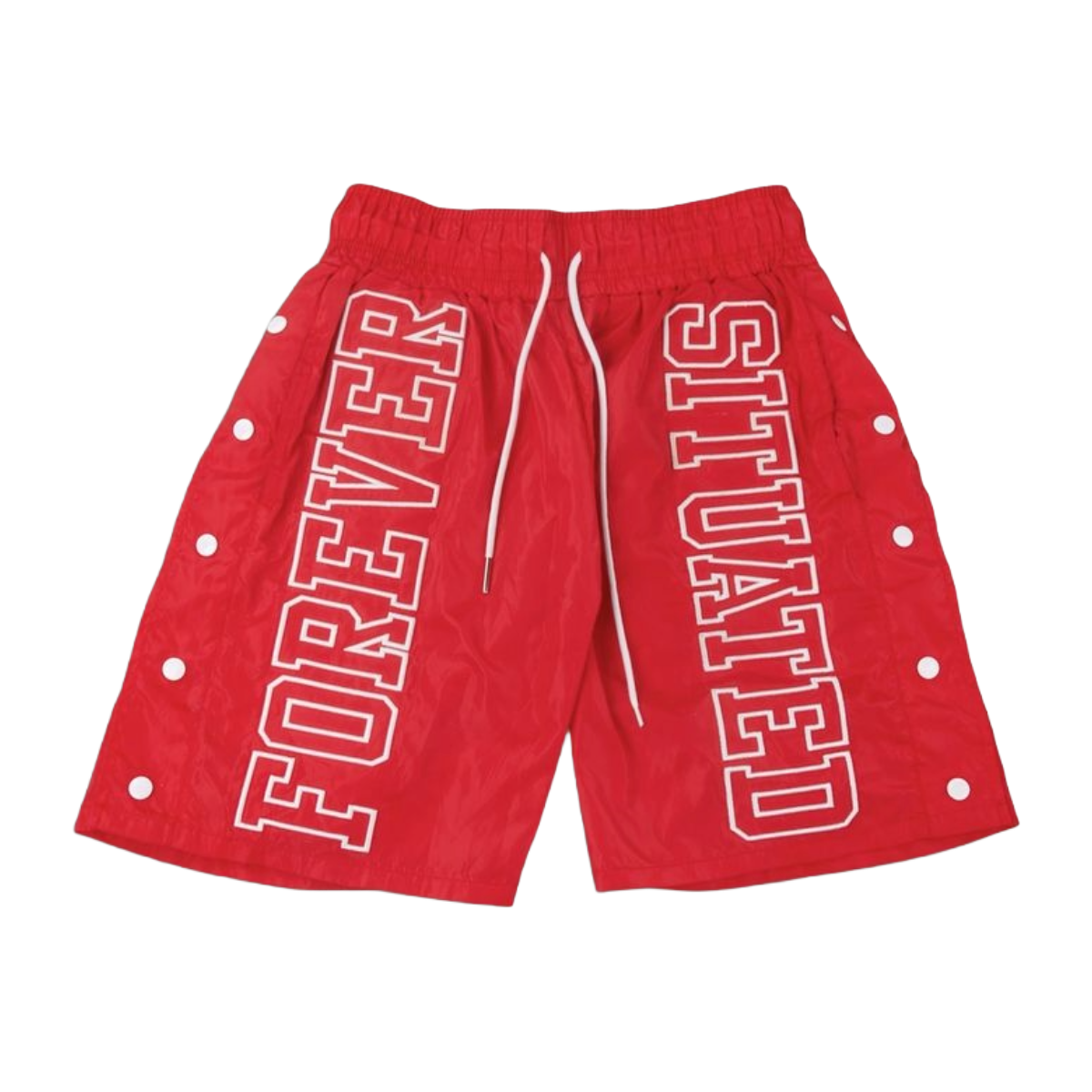 FOREVER SITUATED NYLON SHORTS - RED