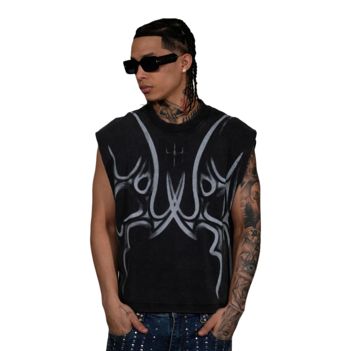 UNKNOWN 'CLAWS' SLEEVELESS - BLACK