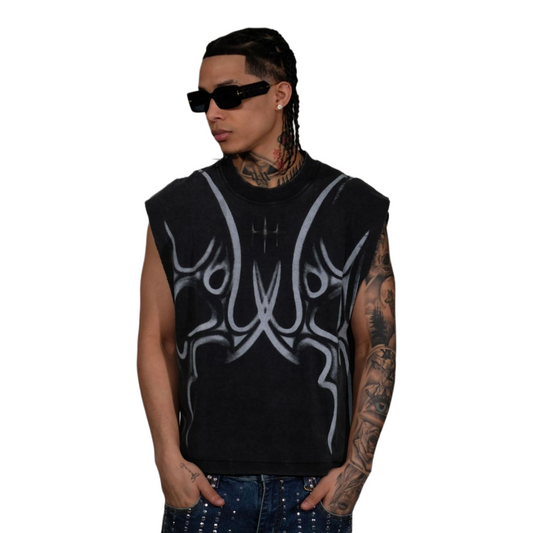 UNKNOWN 'CLAWS' SLEEVELESS - BLACK