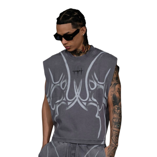 UNKNOWN 'CLAWS' SLEEVELESS - DARK SLATE