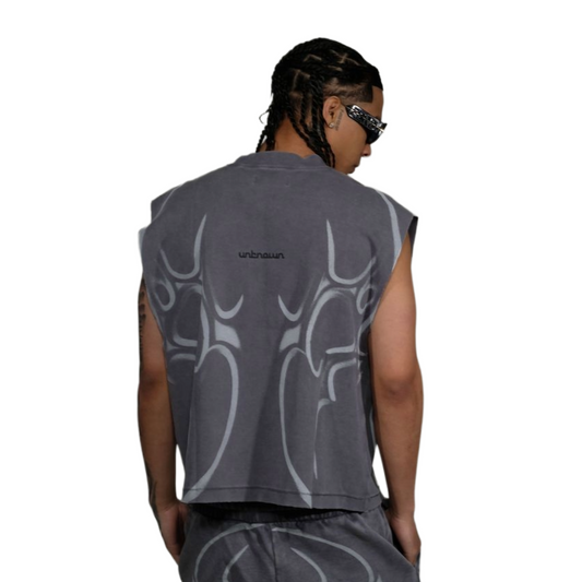 UNKNOWN 'CLAWS' SLEEVELESS - DARK SLATE