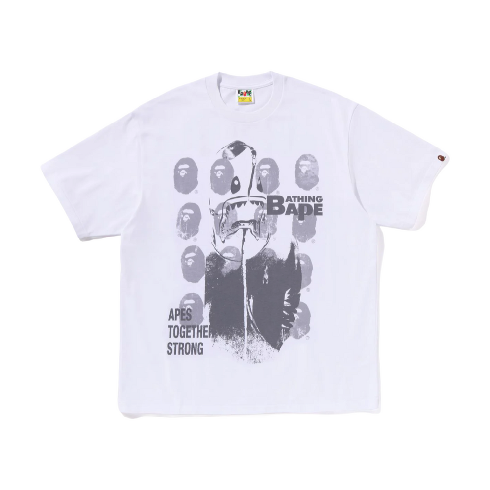 BAPE SPRAY PRINT MULTI LOGO TEE (WHITE)