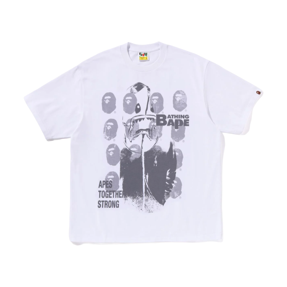 BAPE SPRAY PRINT MULTI LOGO TEE (WHITE)
