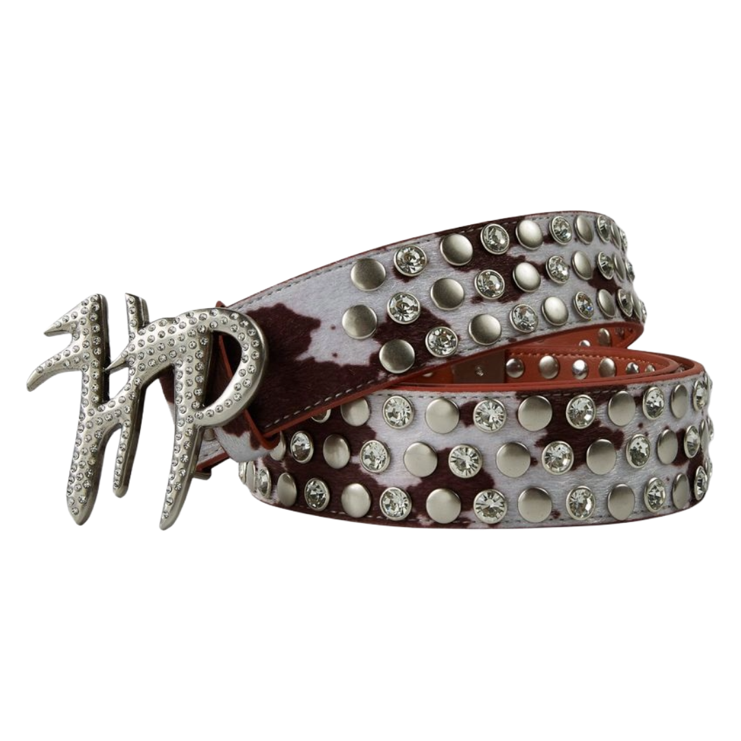HP - COW PRINT HP BELT - CREAM BROWN