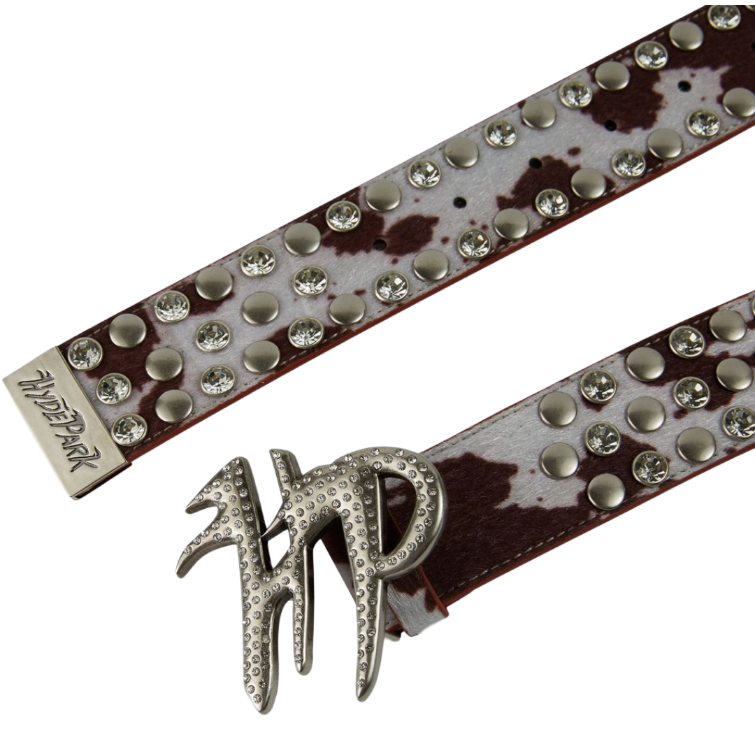 HP - COW PRINT HP BELT - CREAM BROWN