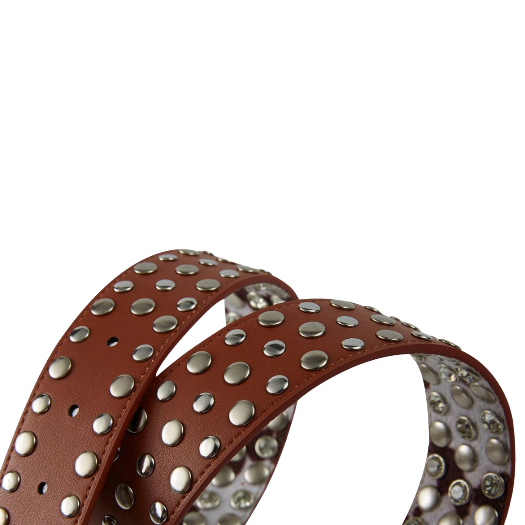 HP - COW PRINT HP BELT - CREAM BROWN