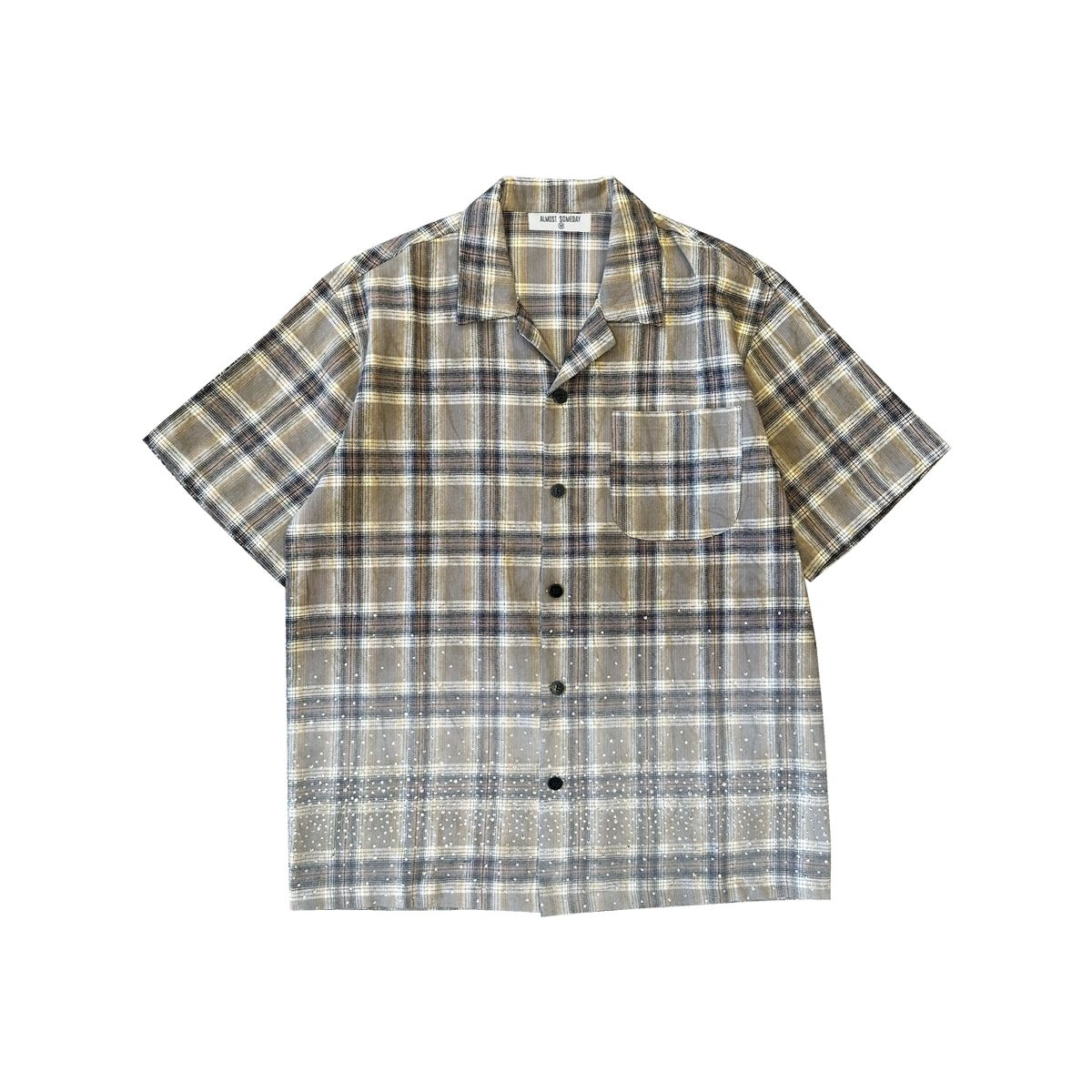 AS "SOLOMON" RHINESTONE FLANNEL (BROWN)