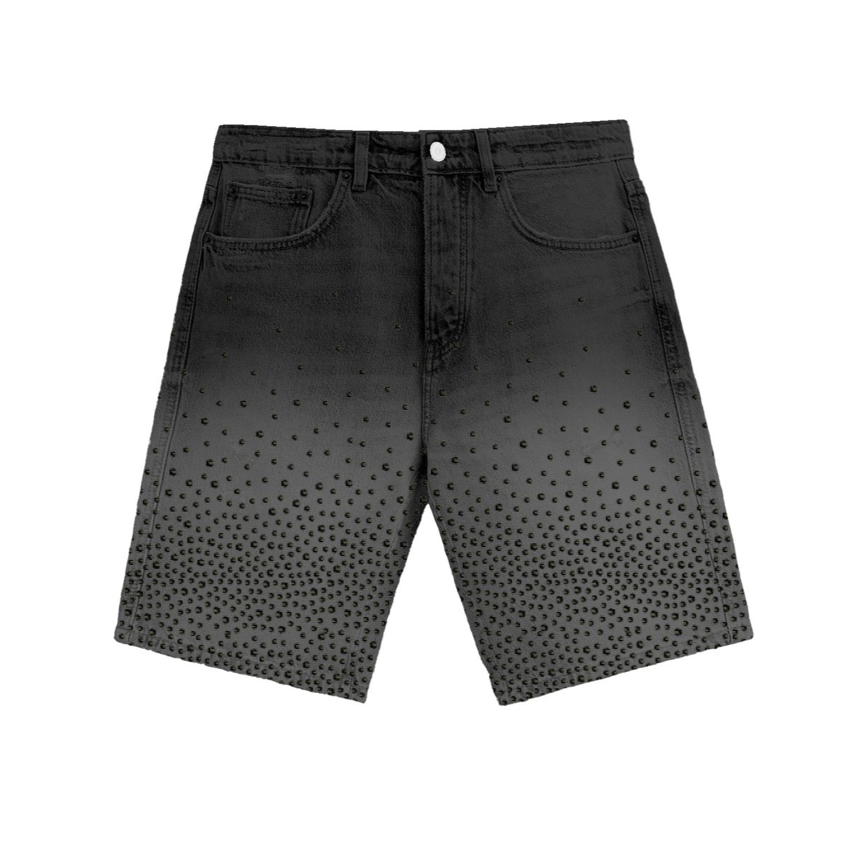 AS "SOLOMON" RHINESTONE JORTS (BLACK)