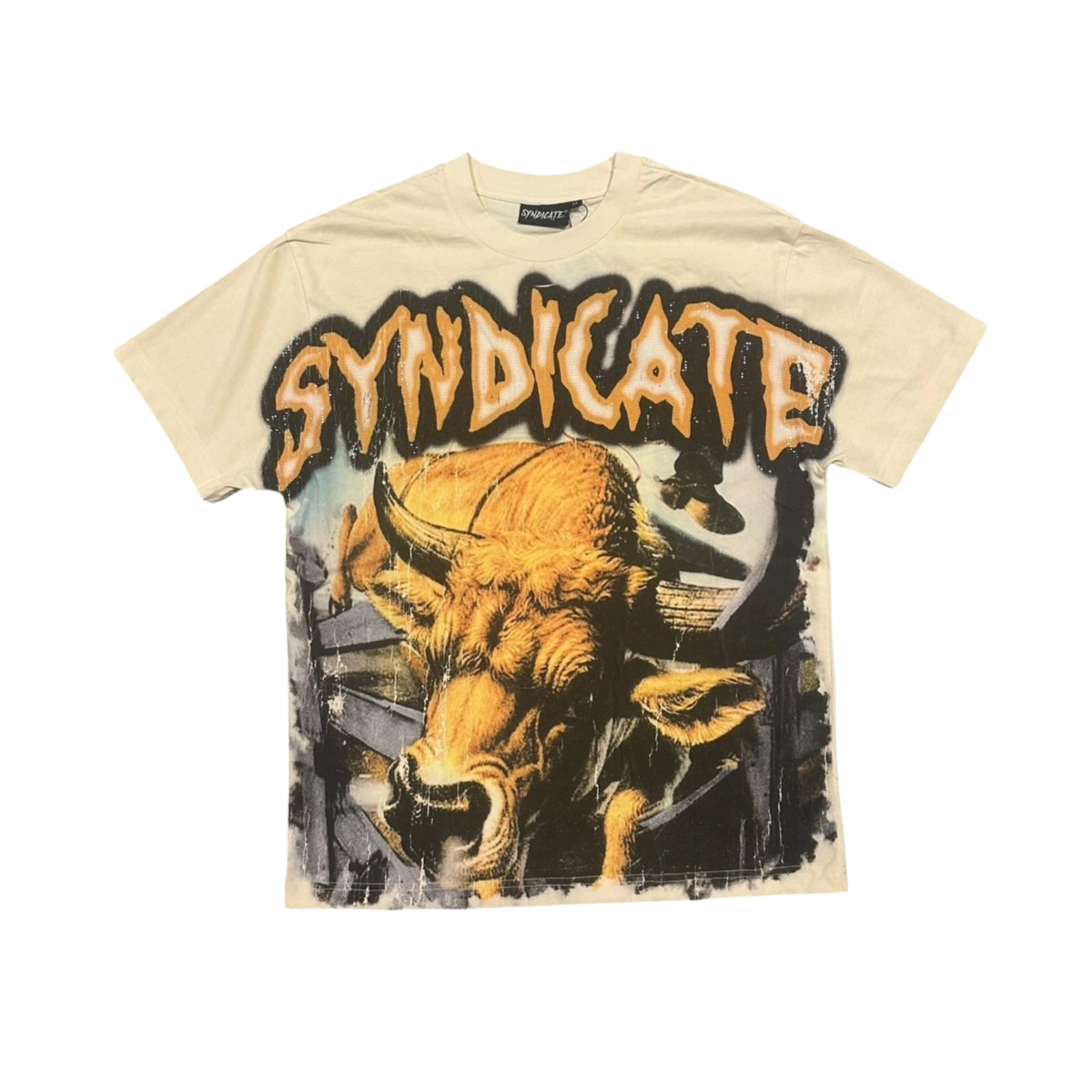 SYNDICATE "BULL" TEE (CREAM)