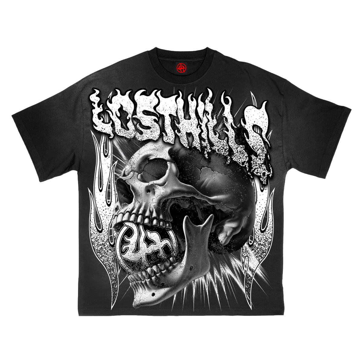 LOST HILLS "LH5003" TEE (BLACK WASH)