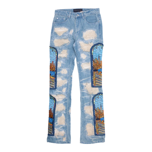Who Decides War Stained Glass Denim Sky