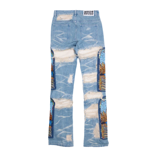 Who Decides War Stained Glass Denim Sky