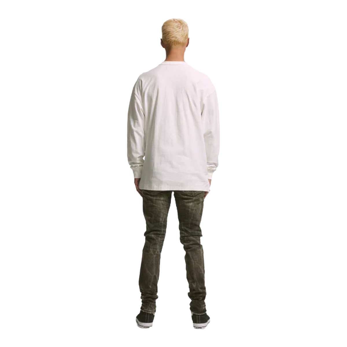 PURPLE BRAND P001 WASHED BLACK TIE ACID