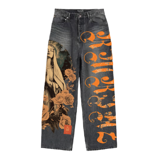 ARMOR (RM201B) DIGITAL PRINT BAGGY JEANS
