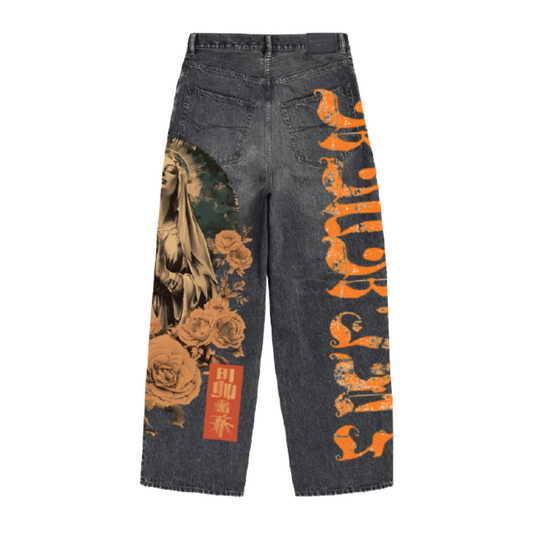 ARMOR (RM201B) DIGITAL PRINT BAGGY JEANS