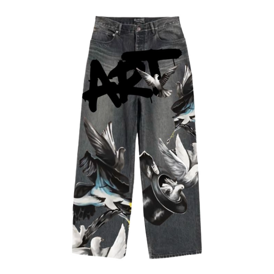 ARMOR (RM204B) DIGITAL PRINT BAGGY JEANS