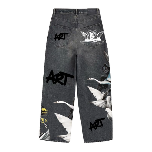 ARMOR (RM204B) DIGITAL PRINT BAGGY JEANS