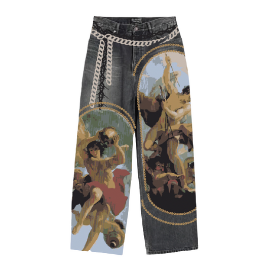 ARMOR (RM202B) DIGITAL PRINT BAGGY JEANS