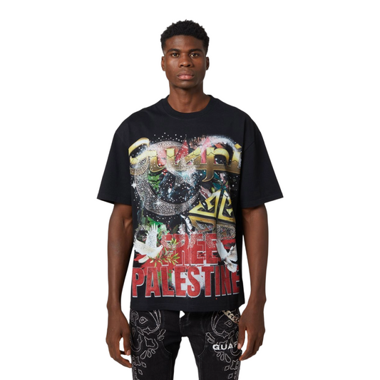 GUAPI BLACK FREE PALESTINE TEE