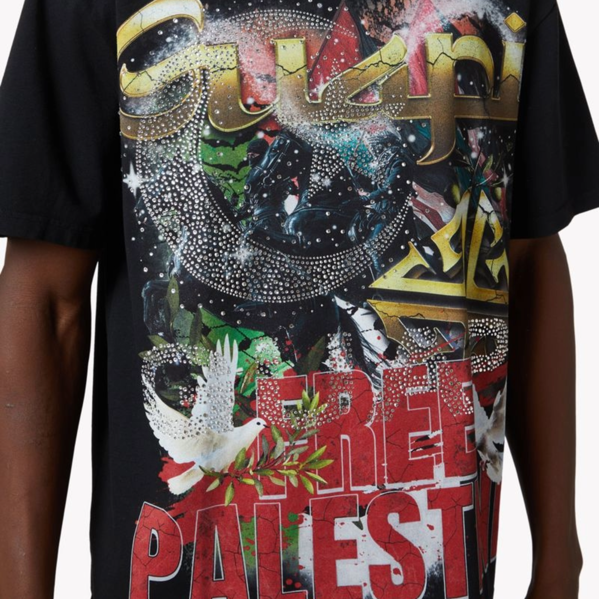 GUAPI BLACK FREE PALESTINE TEE