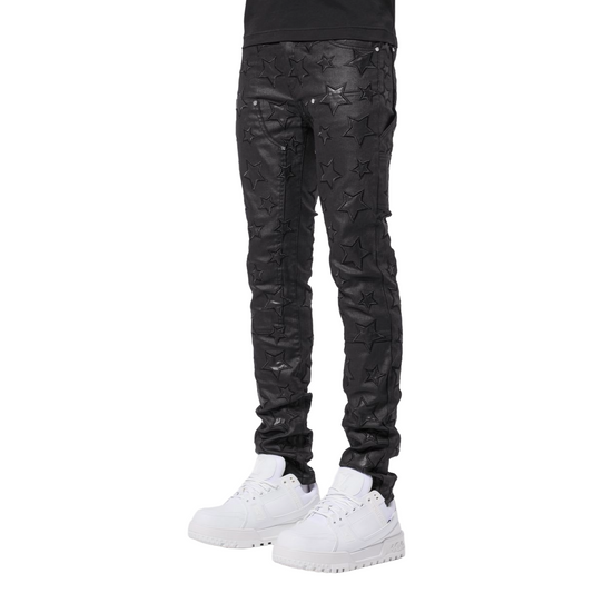 GUAPI ALL BLACK WAXED STARS DENIM