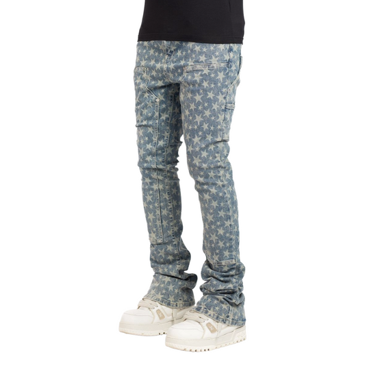 GUAPI VINTAGE BLUE LASER STARS DENIM