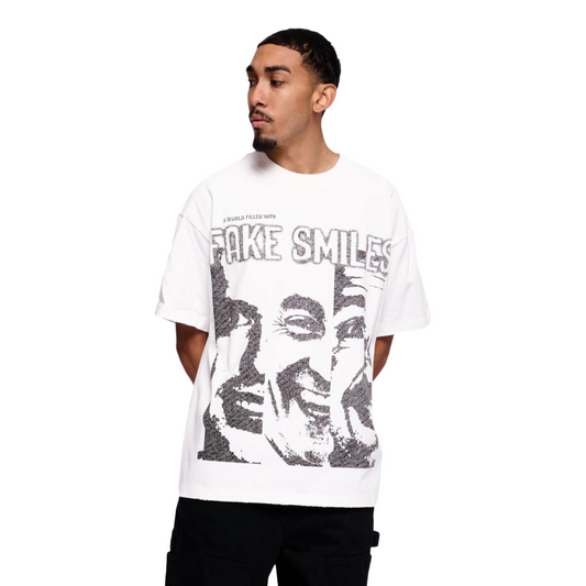 VALABASAS "FAKE SMILES" WHITE TEE