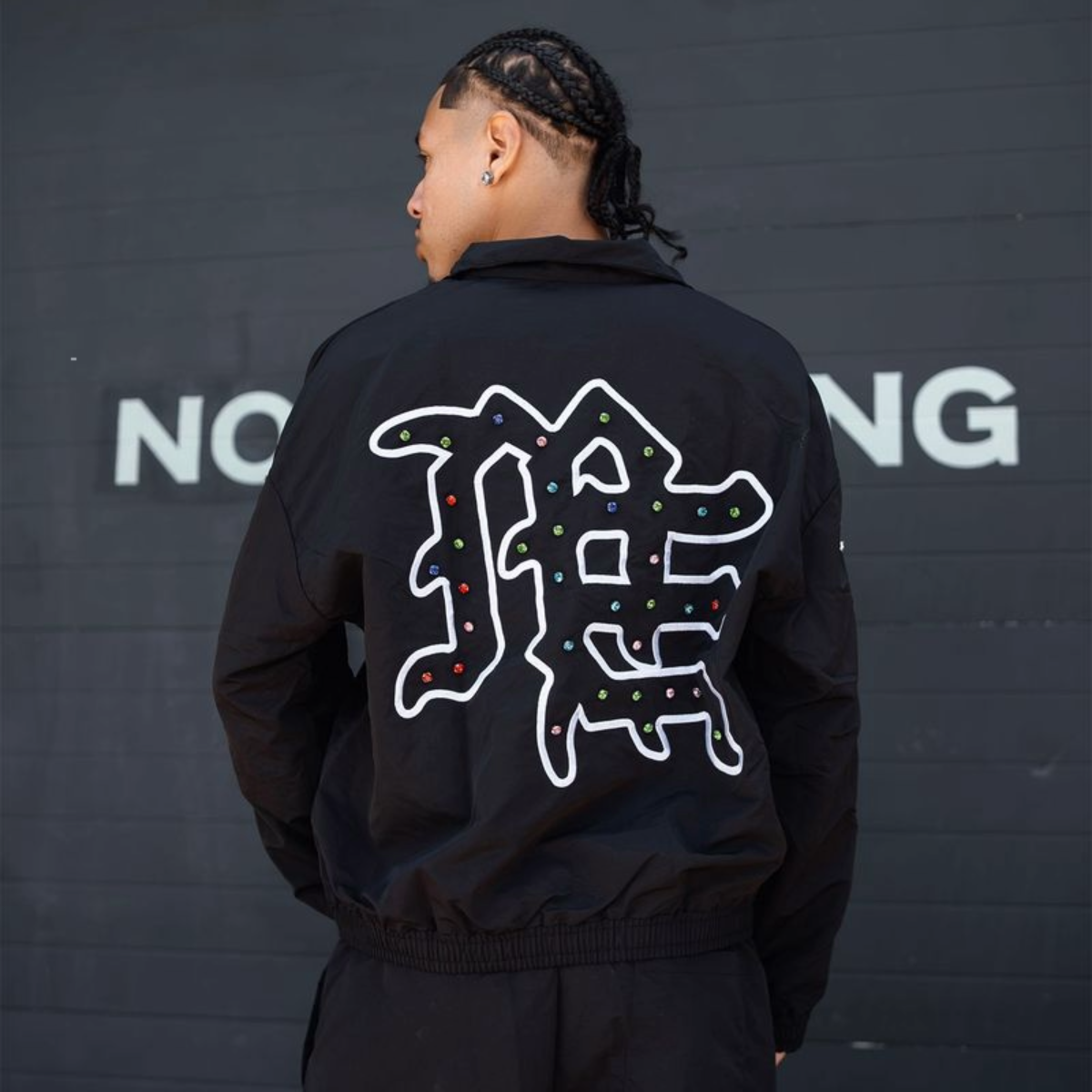 ME RHINESTONE NYLON JACKET