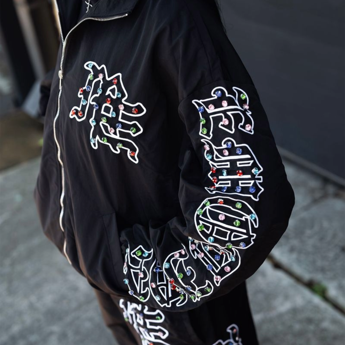 ME RHINESTONE NYLON JACKET