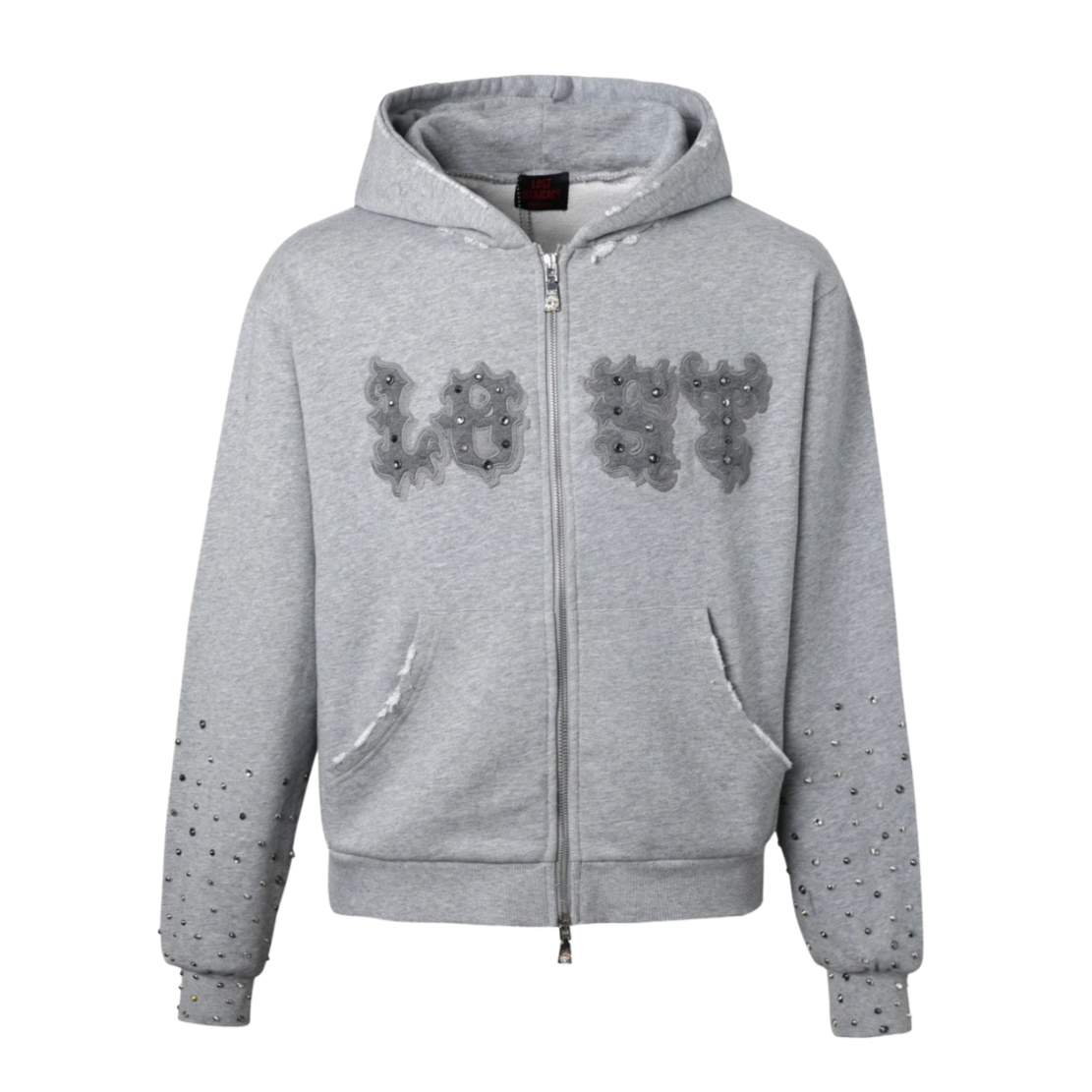 LOST INTRICACY ASH GREY PATCH ZIP-UP