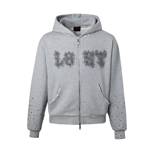 LOST INTRICACY ASH GREY PATCH ZIP-UP