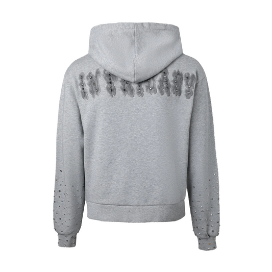 LOST INTRICACY ASH GREY PATCH ZIP-UP