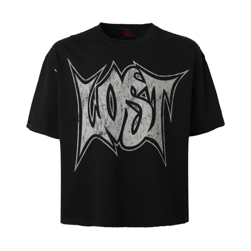 LOST INTRICACY 'OUTLINE' TEE - BLACK