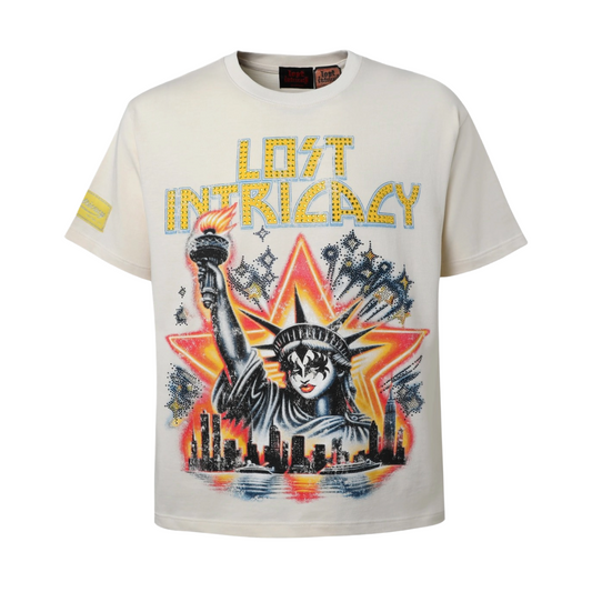 LOST INTRICACY RHINESTONE 'KISS LIBERTY' TEE