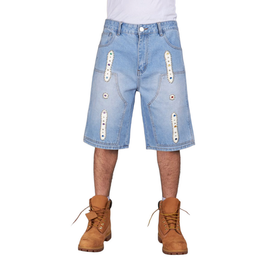 POLITICS 'BRAVO' JORTS - LT BLUE